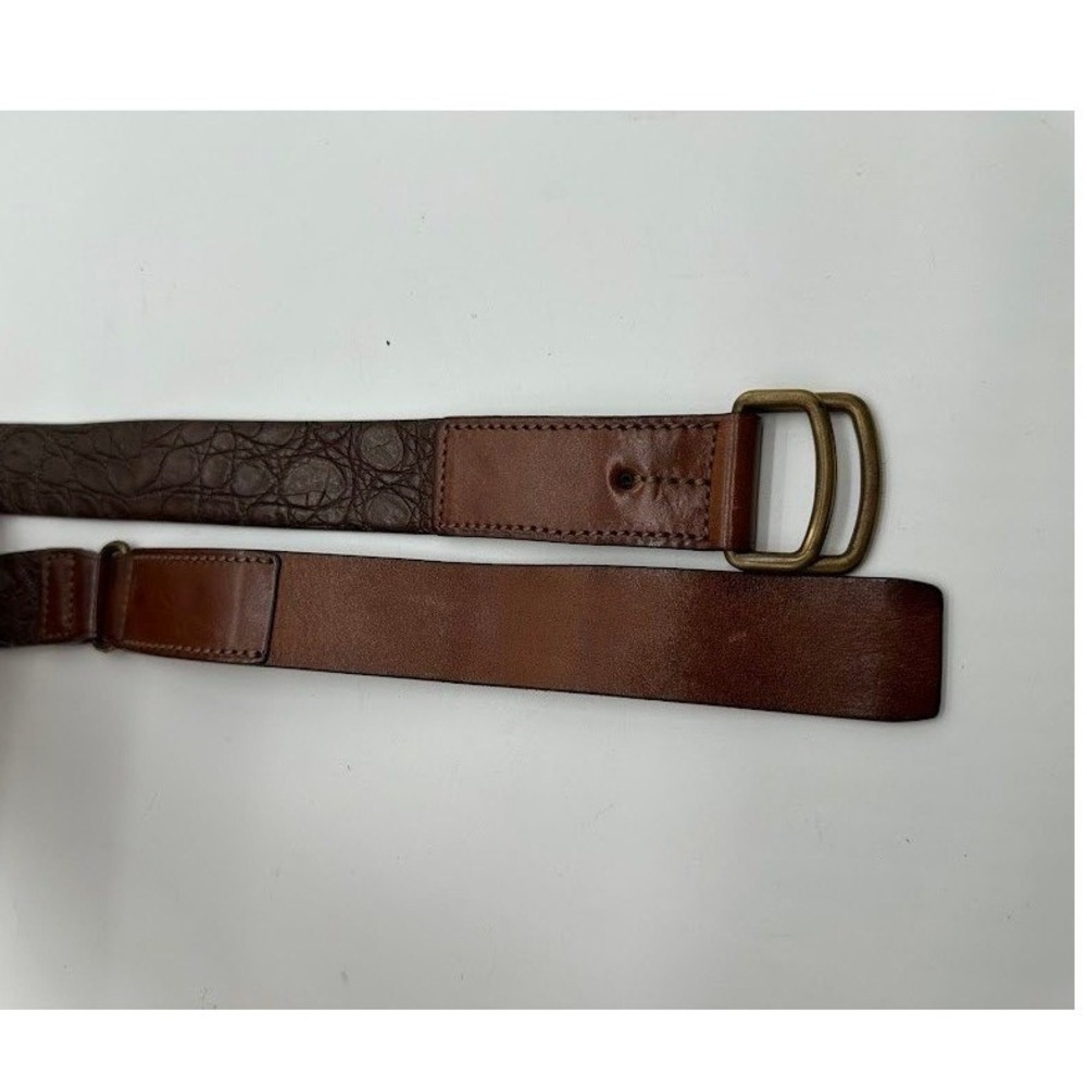 Trafalgar Mens Brown Genuine Crocodile Leather Belt Italy 32 1109TF05-200‎